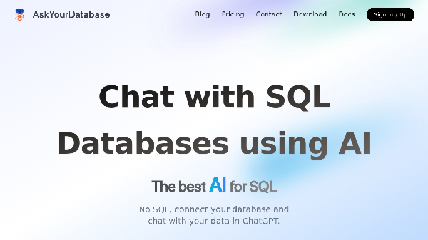 screenshot of AskYourDatabase