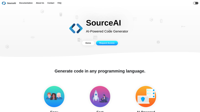 screenshot of SourceAI