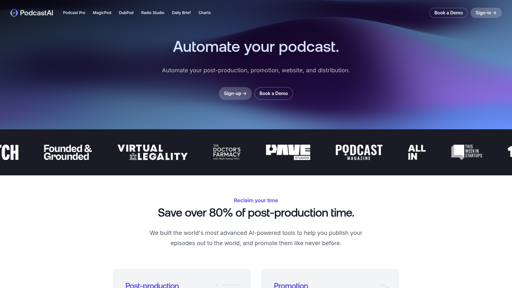 screenshot of PodcastAI