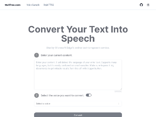 screenshot of ConvertYourTextIntoSpeech