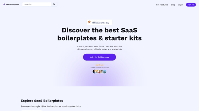 screenshot of SaaSBoilerplates