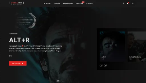 screenshot of Zero1Cine