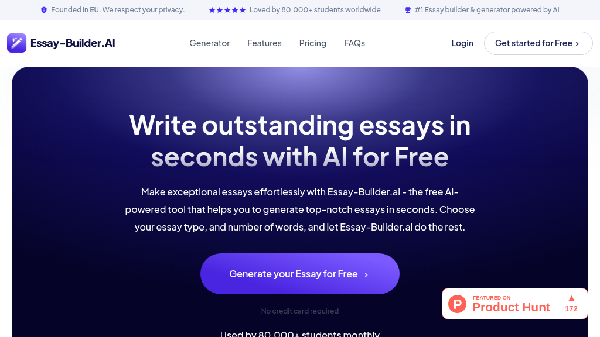 screenshot of Essay-Builder.ai