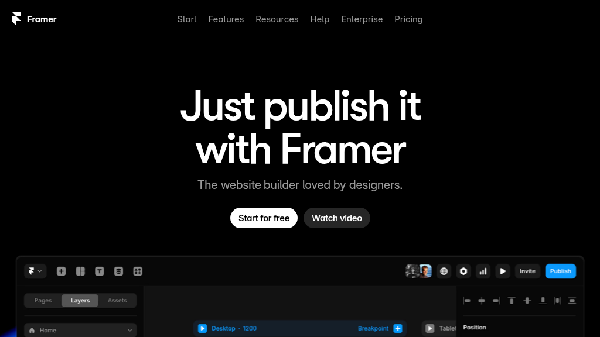 screenshot of Framer