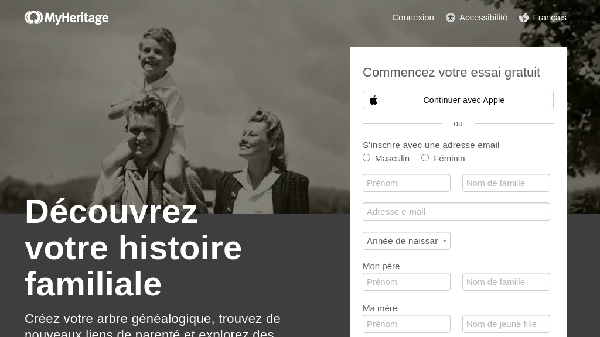 screenshot of MyHeritage