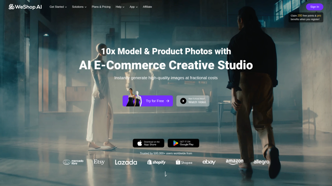 screenshot of WeShop AI
