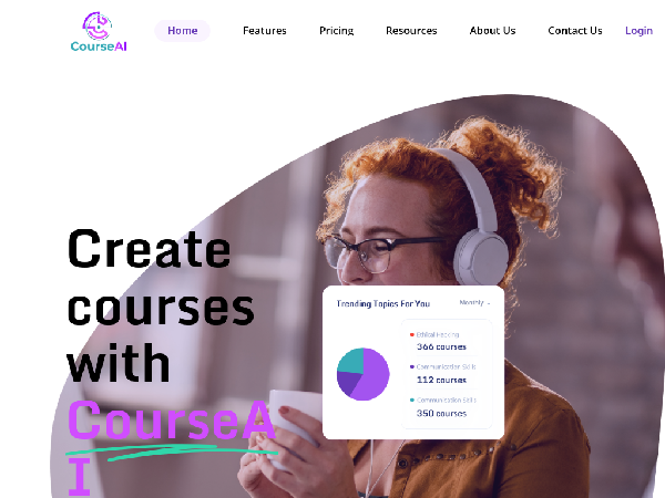 screenshot of CourseAI