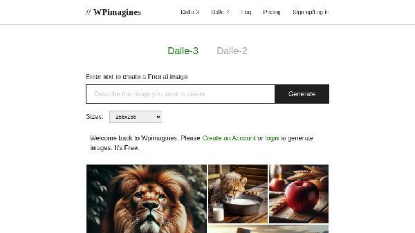 screenshot of WPImagines