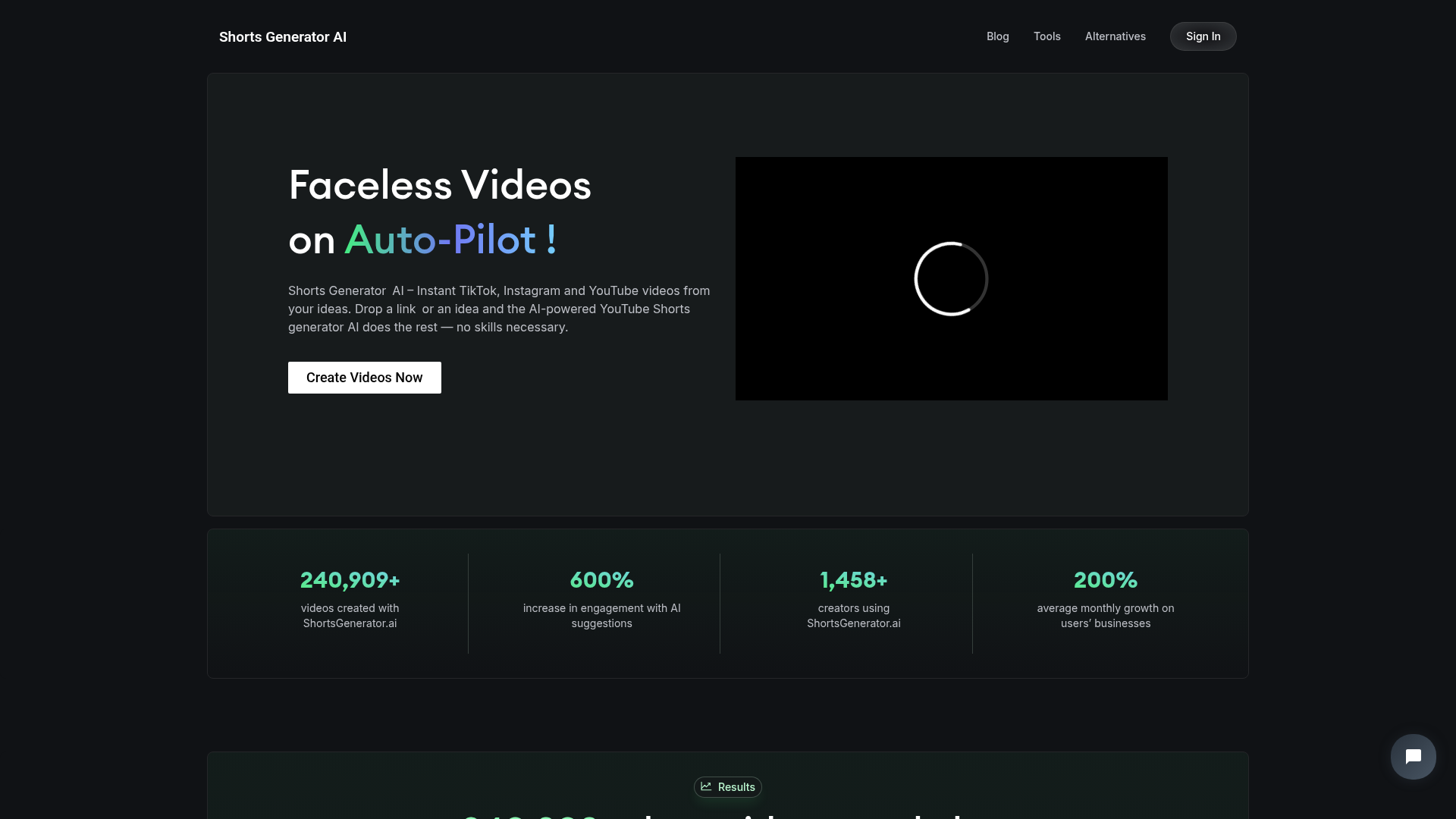 Interface Shorts Generator AI