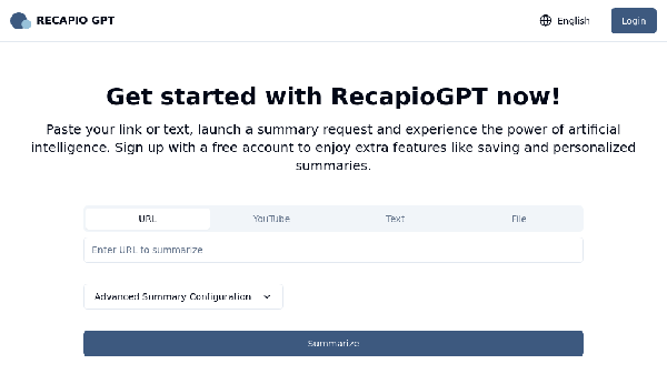 screenshot of RecapioGPT