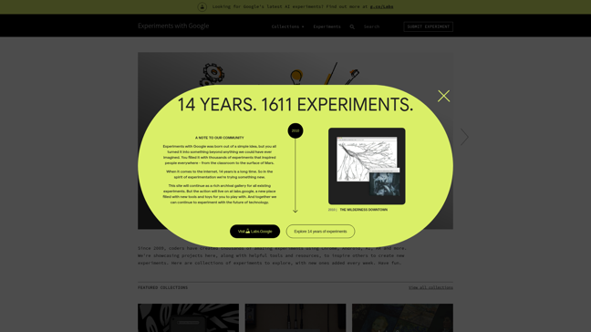 screenshot of Experiments with Google