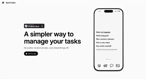 screenshot of SyncTasks