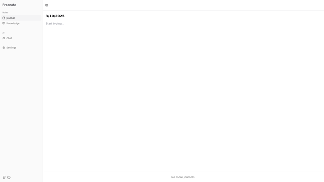 screenshot of Freenote