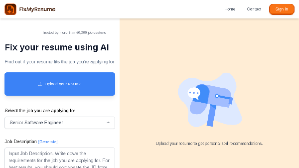 screenshot of FixMyResume