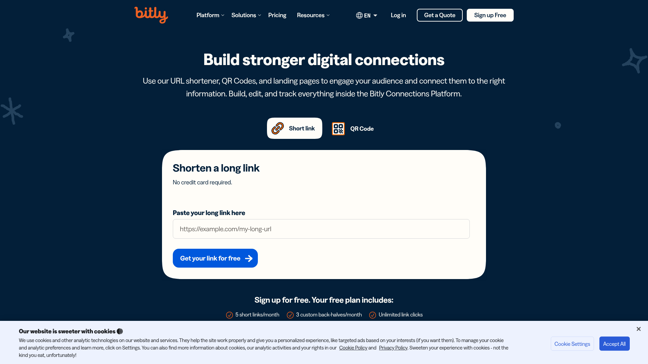 screenshot of Bitly Connections Platform