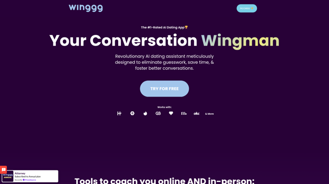 screenshot of Winggg
