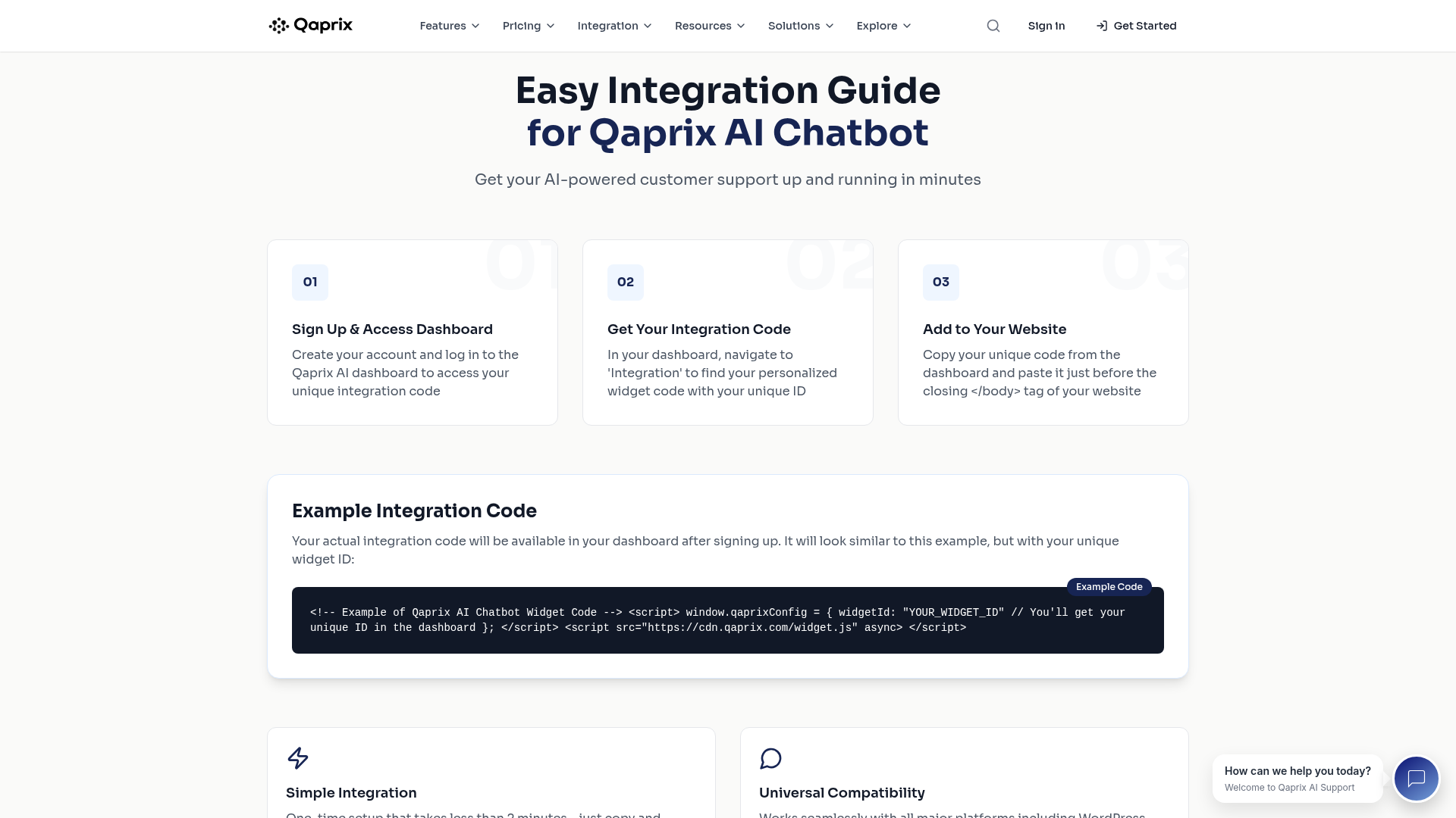 Qaprix Integration Guide