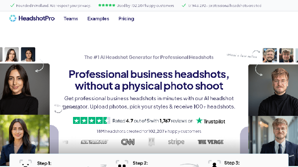 screenshot of HeadshotPro