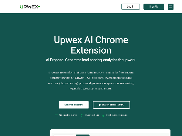 screenshot of UpwexIo