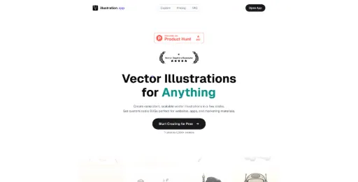 screenshot of AI Vector Illustration Generator