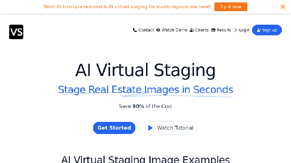 screenshot of AI Virtual Staging