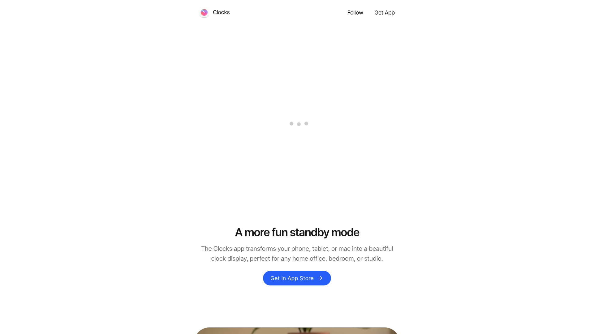 Clocks App Hauptseite