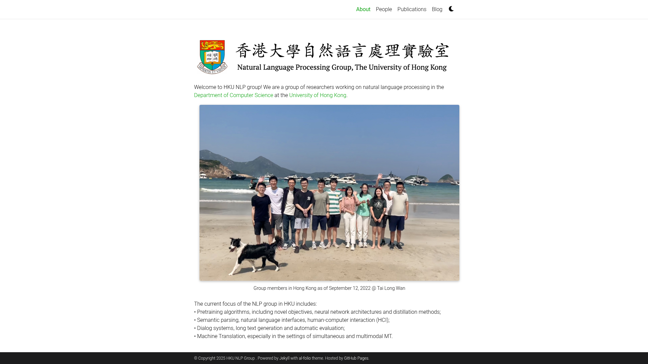screenshot of HKU NLP Group