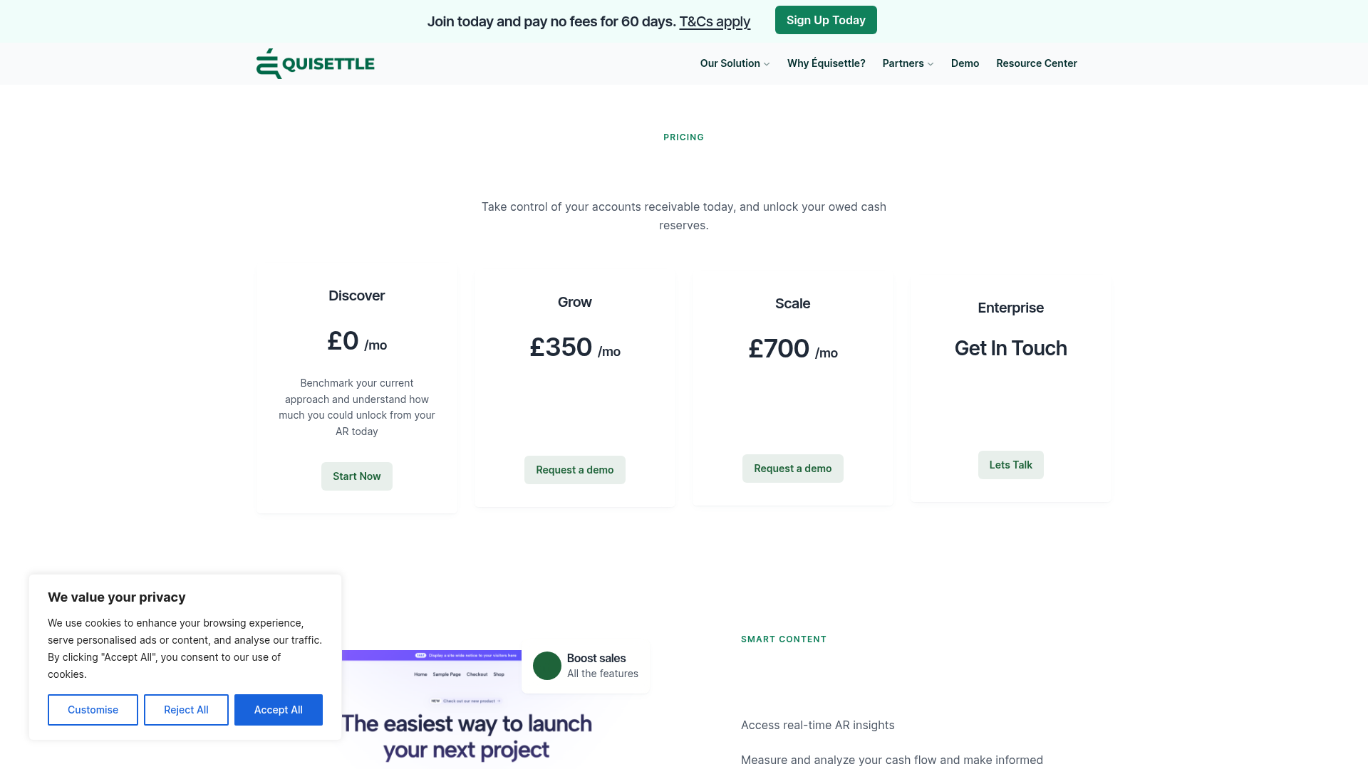 Page de tarification