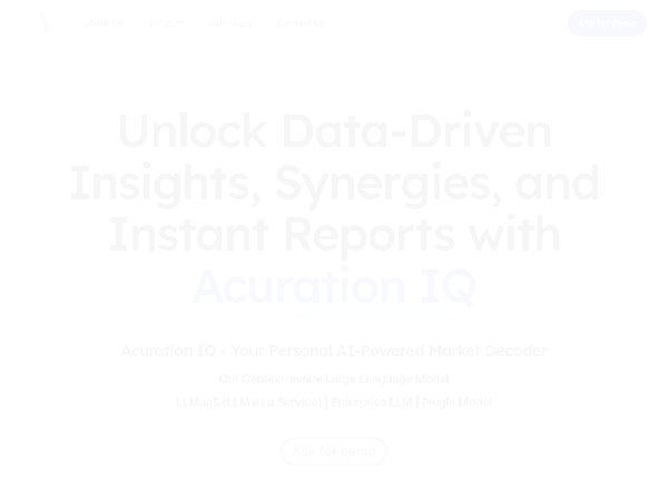 screenshot of Acuration IQ