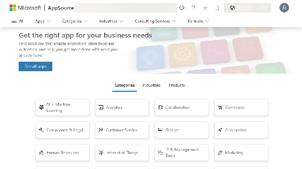 screenshot of Microsoft AppSource