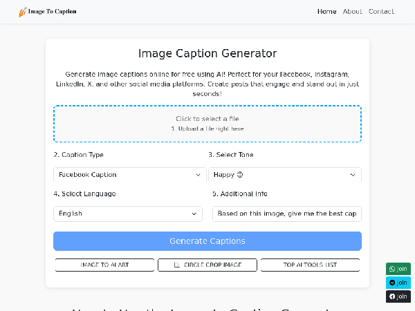 screenshot of ImageToCaption