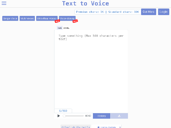 screenshot of TextToVoice