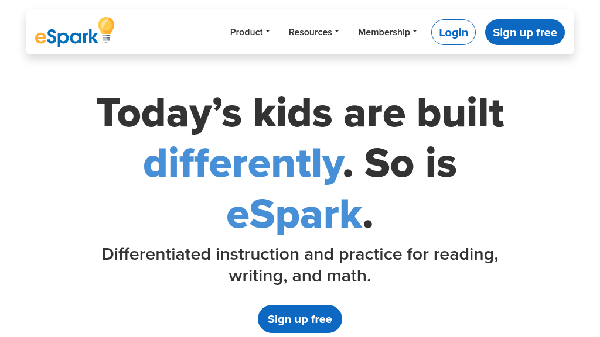 screenshot of eSpark Learning