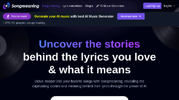 screenshot of Songmeaning