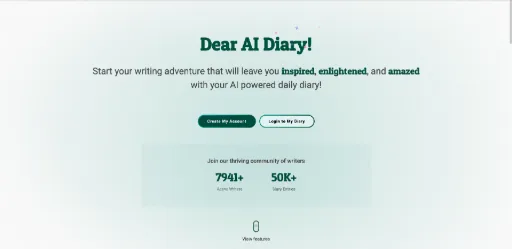 screenshot of AIDiary