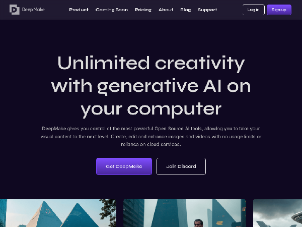 screenshot of DeepMake