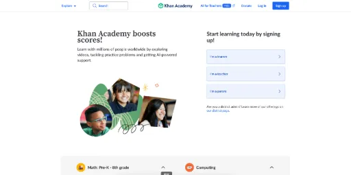 screenshot of Khan Academy