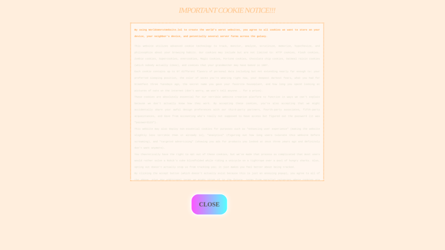 screenshot of WorldsWorstWebsite