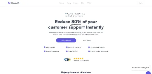 screenshot of Webbotify