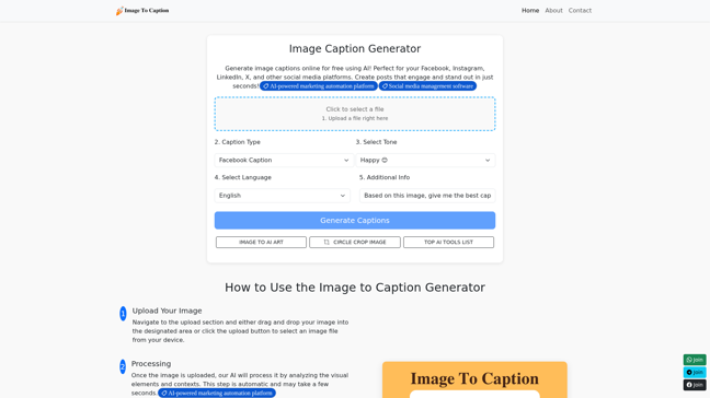 screenshot of ImageToCaption