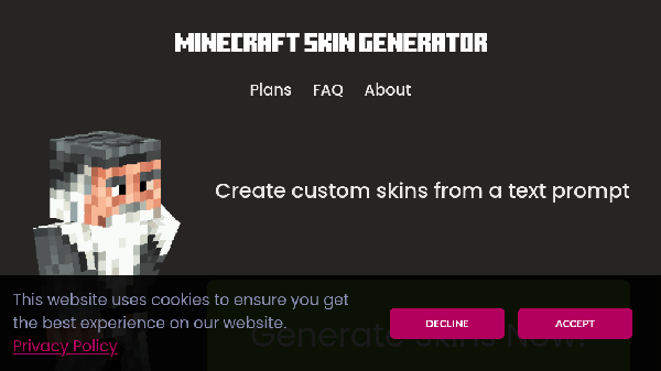 screenshot of SkinGenerator