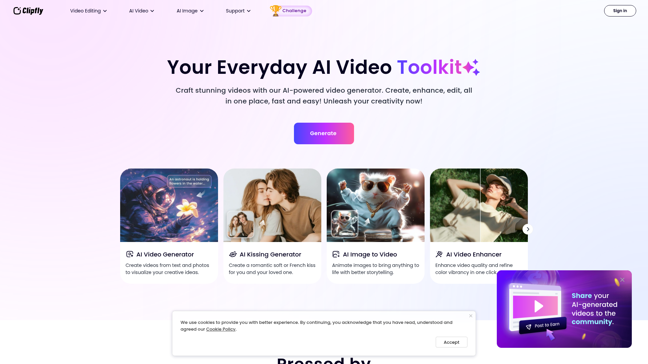 screenshot of Clipfly