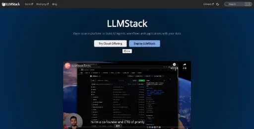 screenshot of Llmstack