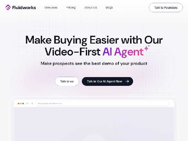 screenshot of Fluidworks AI Agent