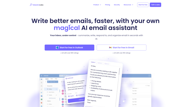 screenshot of MailMaestro