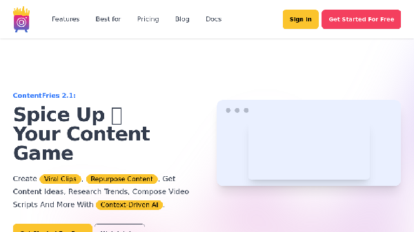 screenshot of ContentFries