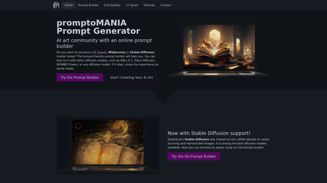 screenshot of promptoMANIA