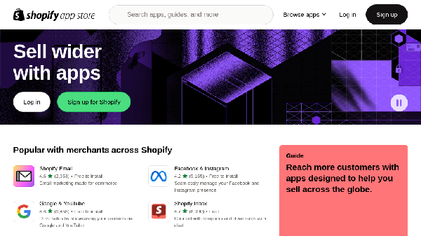 screenshot of Shopify App Store