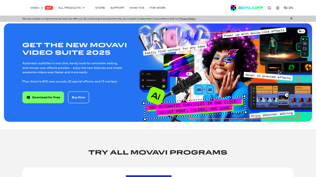 screenshot of Movavi Video Suite 2025