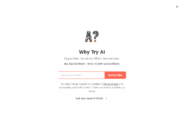 screenshot of WhyTryAI